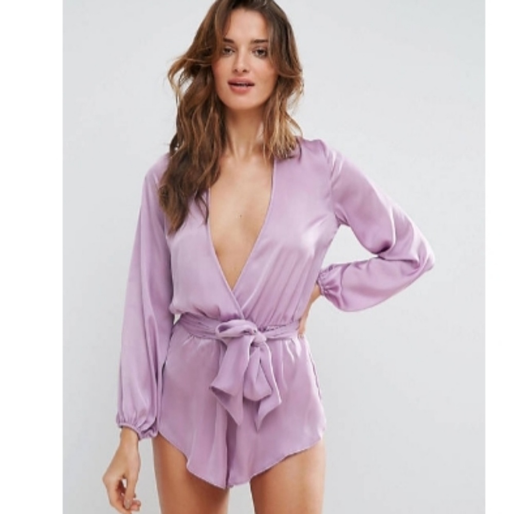 Satin kimono play suit